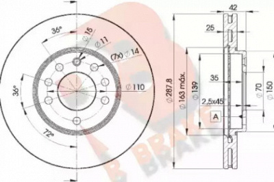 R BRAKE 78rbd29043 -  Тормозной диск